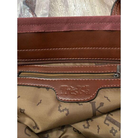 Treska Boho Studded Burgundy Western Tote Bag Purse - Picture 7 of 9